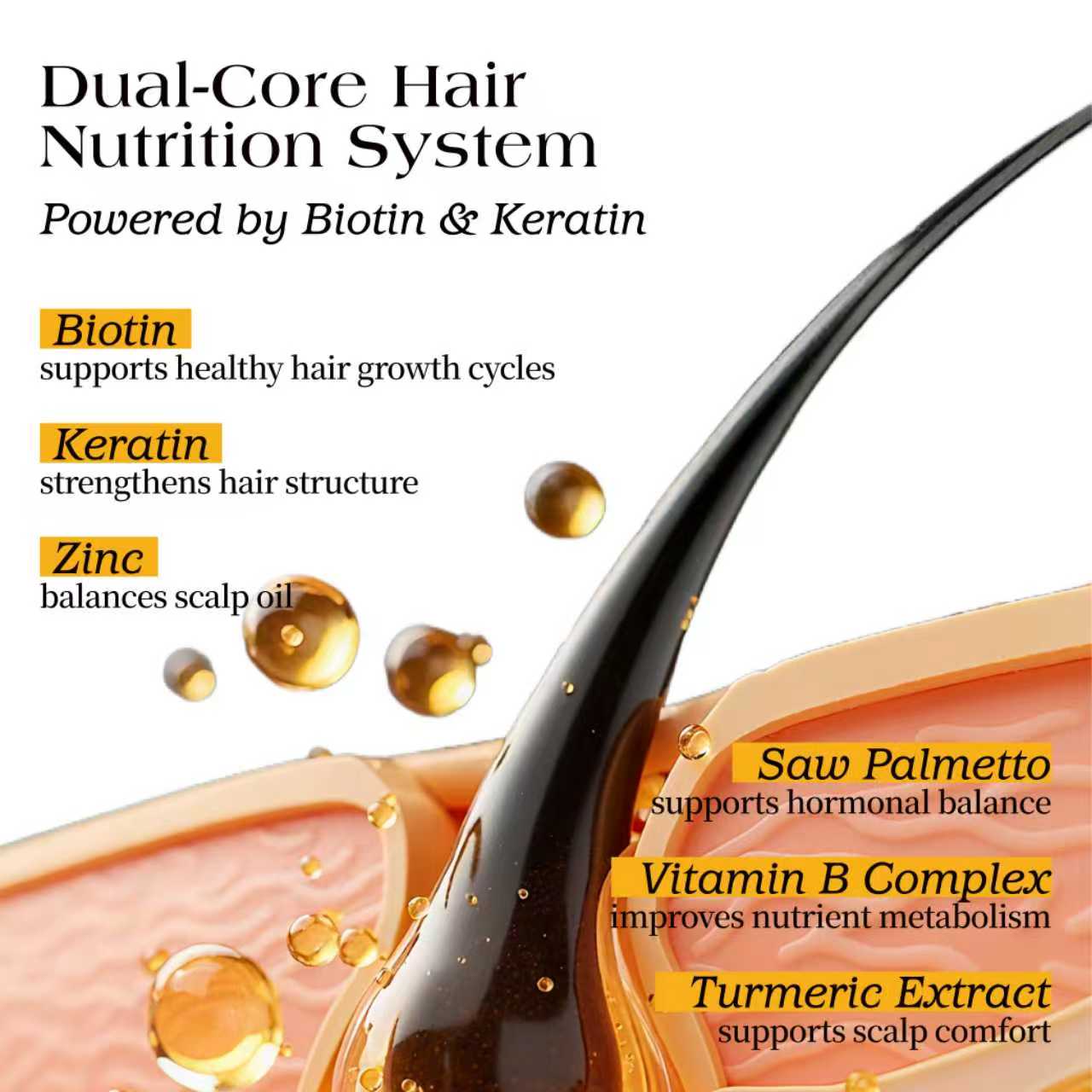 [FDA Approved] LUMÉI Biotin+Keratin Advanced Hair Booster Dietary Supplement Anti-Hair Loss Anti-Hair Thin 30 Capsules