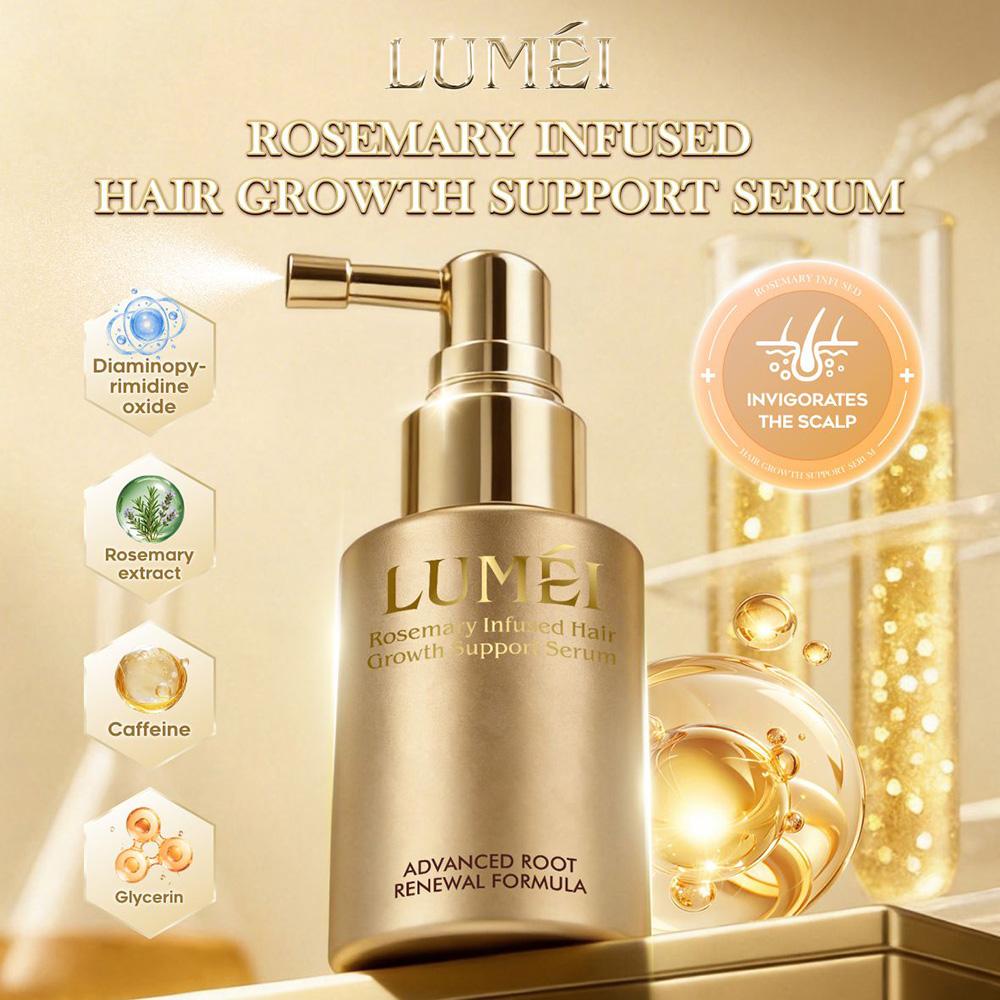 LUMÉI Rosemary Infused Hair Growth Support Serum Caffeine Glycerin Diaminopy-rimidine oxide Advanced Root Renewal Formula