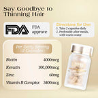 [FDA Approved] LUMÉI Biotin+Keratin Advanced Hair Booster Dietary Supplement Anti-Hair Loss Anti-Hair Thin 30 Capsules