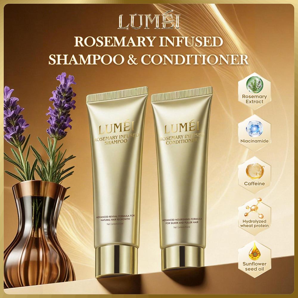 [Hair Growth Bundle] LUMÉI Rosemary Infused Shampoo & Conditoner + Hair Growth Serum Oil Control Volumizing